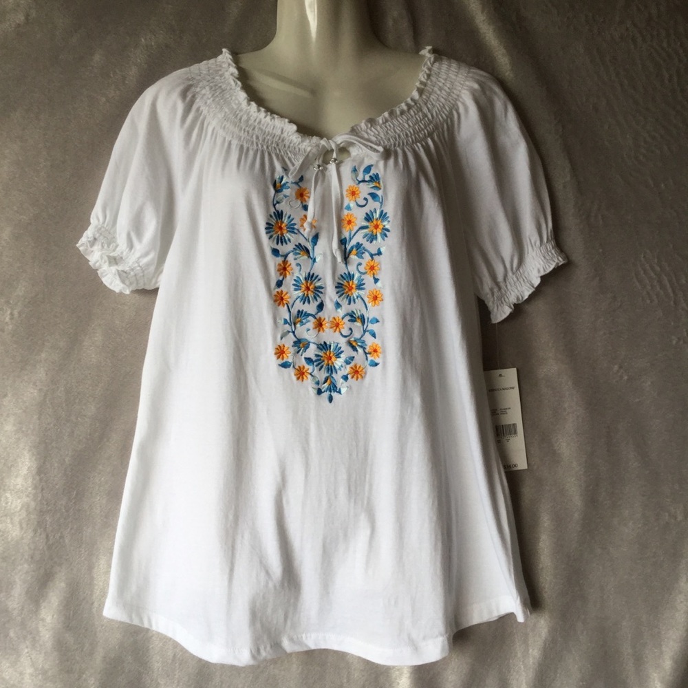 REBECCA MALONE Embroidered Top Size Small